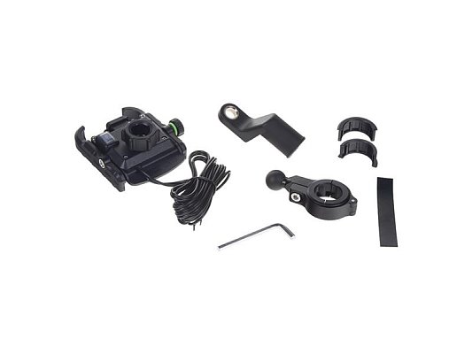 Držák telefonu na kolo/motocykl STU r13usb černý s USB nabíječkou