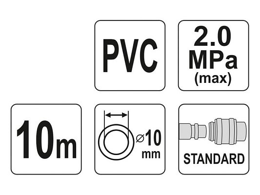 Hadice vzduchová PVC YATO YT-24224 10m