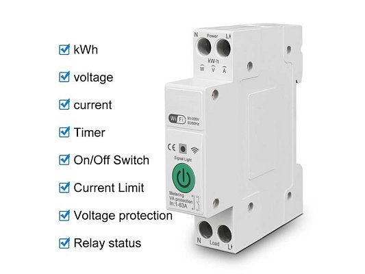 Smart elektronický jistič IMMAX NEO 07574L 1-63A WiFi Tuya