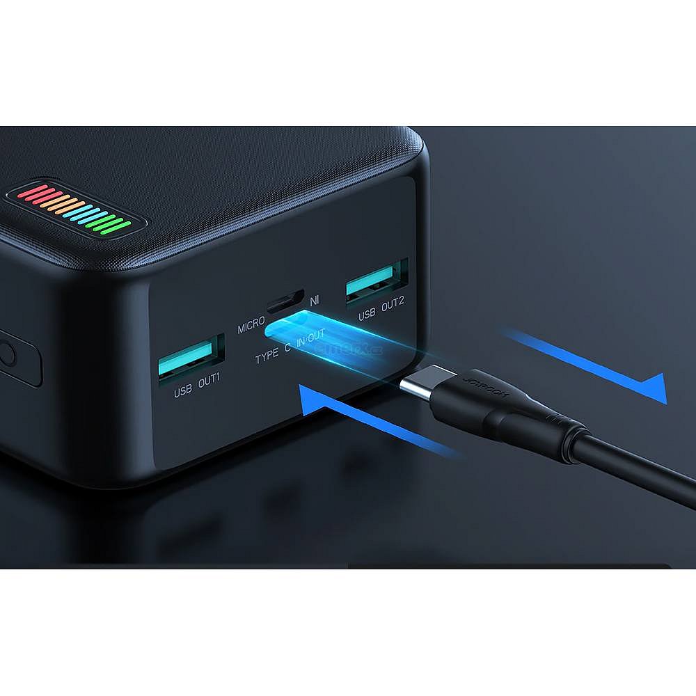 Powerbanka 20000mAh,USB-A, USB-C, černá,22,5W