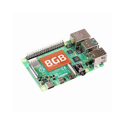 Základním stavebním kamenem Raspberry Pi 4B je jeho 1.5GHz čtyřjádrový procesor ARM Cortex-A72. Tato verze obsahuje 8GB DDR4 RAM.