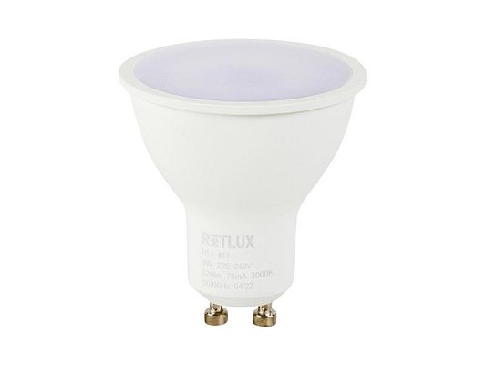 Žárovka LED GU10 9W bílá teplá RETLUX RLL 417
