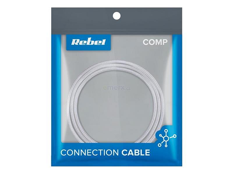 Kabel REBEL RB-6001-050-W USB/USB-C 0,5m White
