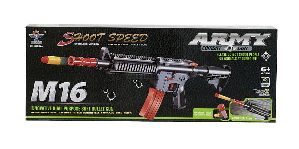 Dětský samopal TEDDIES M16 na pěnové náboje 68cm