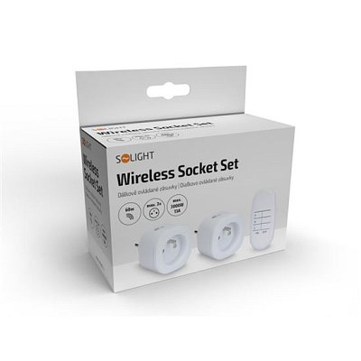 Zásuvky bezdrátové SOLIGHT DY08 2+1