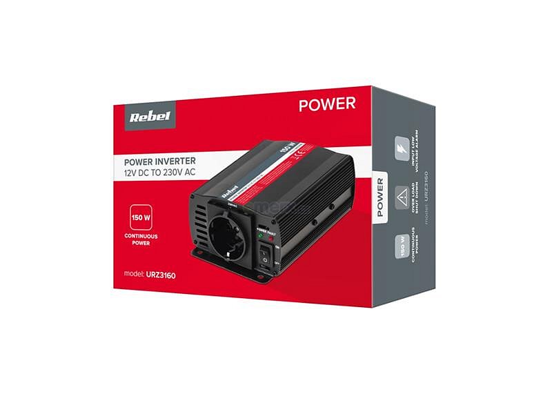 Měnič napětí REBEL URZ3160 12V/230V 150W