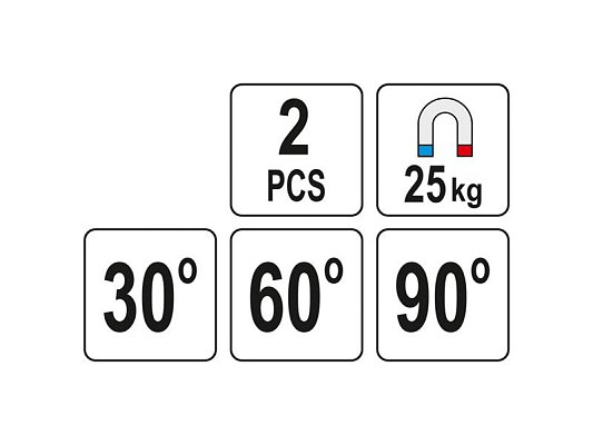 Magnetické držáky svářečské 2ks YATO YT-08722 25kg