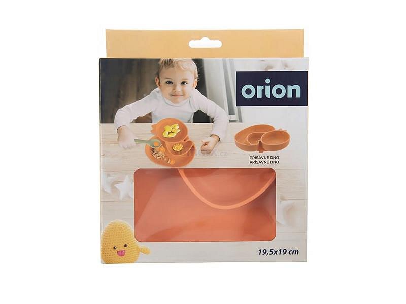 Talíř silikonový ORION Kačenka oranžový 19,5x19cm