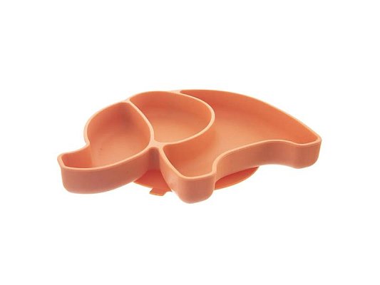 Talíř silikonový ORION Slon oranžový 23x18cm