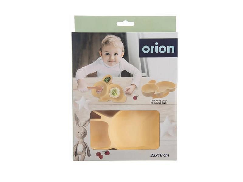 Talíř silikonový ORION Zajíček žlutý 23x18cm