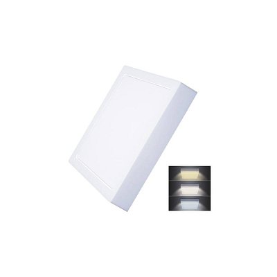 LED mini panel CCT, přisazený, 24W, 1800lm, 3000K, 4000K, 6000K, čtvercový, bílý