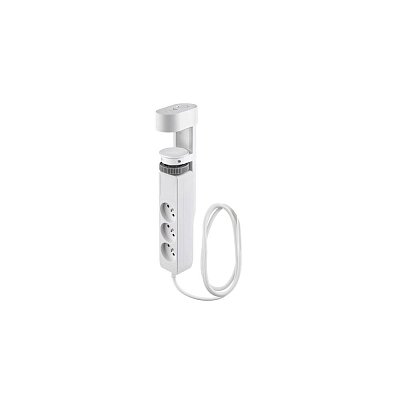 Prodlužovací přívod, 3z + USB A+C přenosné stolní zásuvky, 2m, bílá, USB rychlonabíječka 20W PD