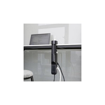 Prodlužovací přívod, 3z + USB A+C přenosné stolní zásuvky, 2m, černá, USB rychlonabíječka 20W PD