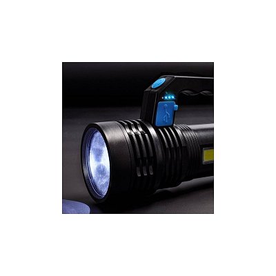 Nabíjecí LED svítilna s předním a bočním zdrojem světla, 150lm + 100lm (hlavní + boční LED), 800mAh Li-ion, USB