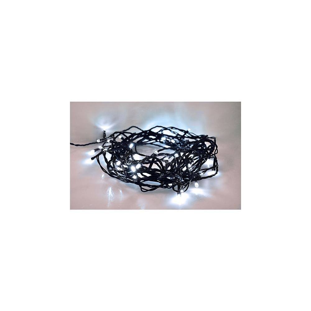 LED venkovní vánoční řetěz, 100 LED, 10m, přívod 3m, 8 funkcí, časovač, IP44, studená bílá