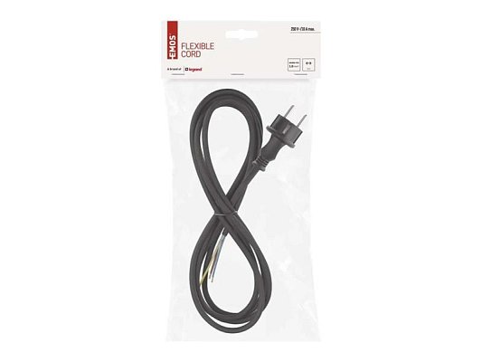 Flexo šňůra guma/neopren 3x1,0mm2 3m černá