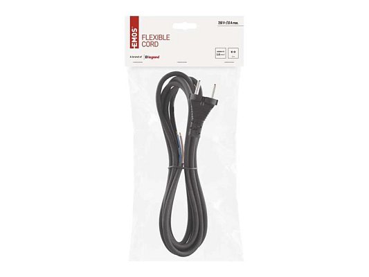 Flexo šňůra guma/neopren 2x1,0mm2 3m černá