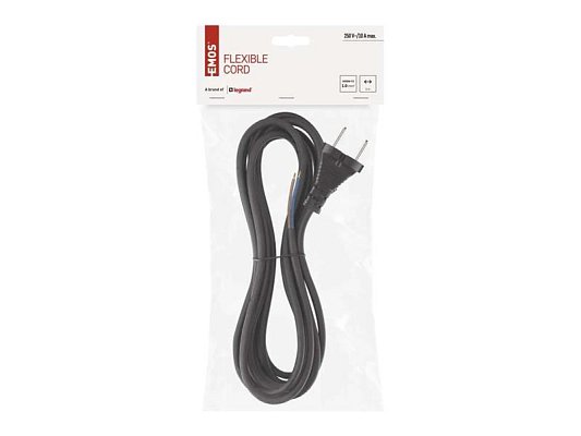 Flexo šňůra guma/neopren 2x1,0mm2 5m černá