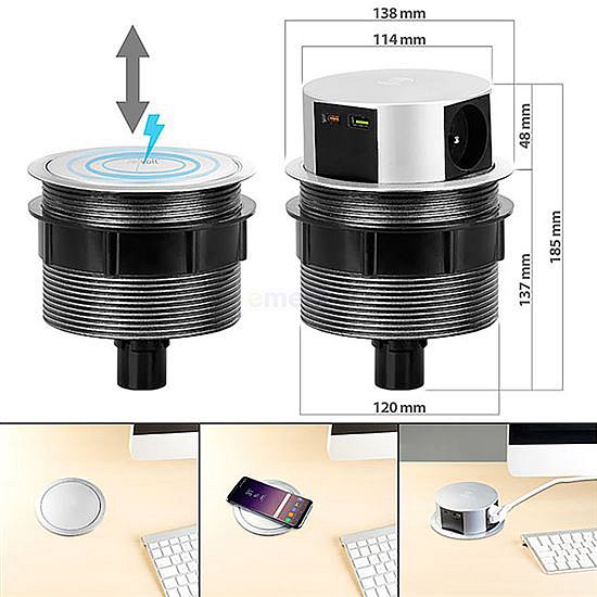 Zásuvkový blok SOLIGHT PP120USBCW