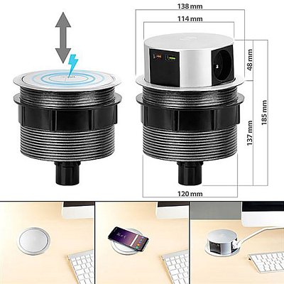 Zásuvkový blok SOLIGHT PP120USBCW