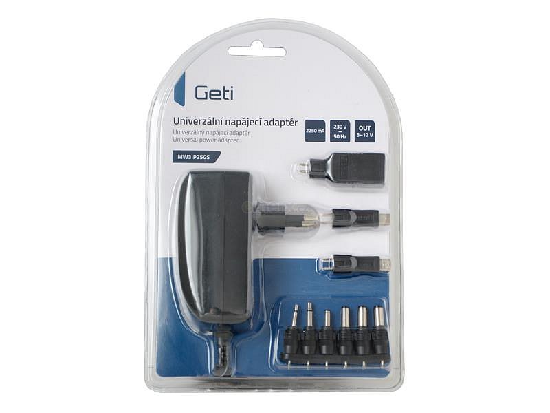Adaptér napájecí 3-12V 2250mA GETI MW3IP25GS