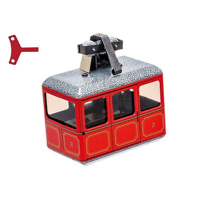 Kabinková, plně funkční lanovka vyrobená z tradičního plechu