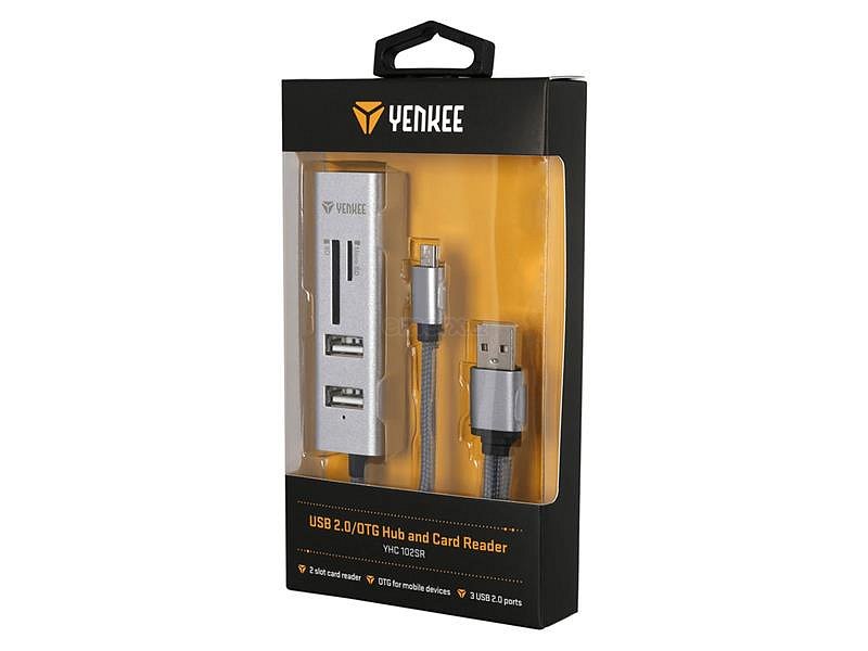 USB hub YENKEE YHC 102SR + OTG + čtečka