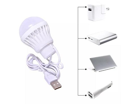 Žárovka USB bílá 5W