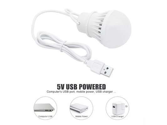 Žárovka USB bílá 5W