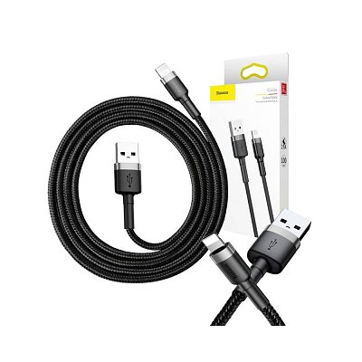 Cafule USB Lightning Cable 2,4A 1m (šedo-černý)