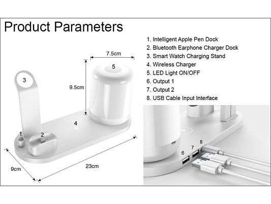 Nabíjecí stanice WS6 3v1 10W pro Apple skládací bezdrátová