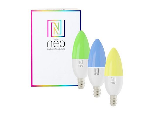 Smart LED žárovka E14 6W RGB+CCT IMMAX NEO 07716C WiFi Tuya sada 3ks