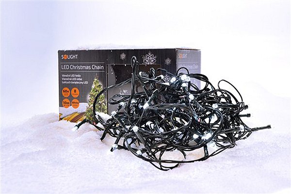 Řetěz vánoční 300 LED, 30m 1V04-W přívod 5m, IP44, bílá SOLIGHT