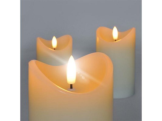 Vosková LED svíčka SOLIGHT 1V279 sada 3ks