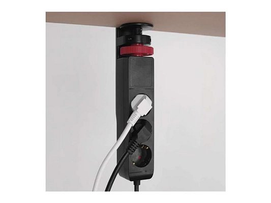 Prodlužovací přívod 3 zásuvky 1,5m EMOS P1311PD,uchycení na stůl,USB,vypínač