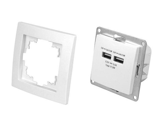 Zásuvka USB LTC LX62U White