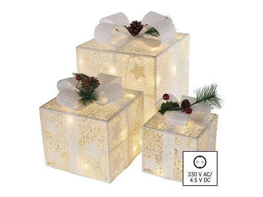 Dekorace vánoční EMOS DCF27 LED dárky s ozdobou