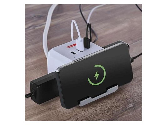 Prodlužovací kabel EMOS P0212CQ s bezdrátovou nabíječkou