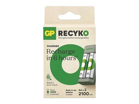 Nabíječka baterií GP Eco E221 + 2xAA ReCyko 2100