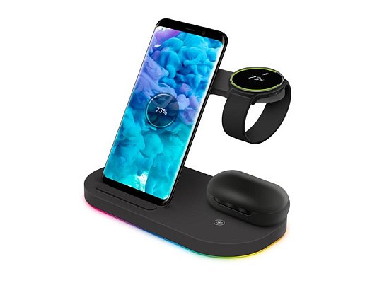 Nabíjecí stanice Qi YENKEE YAC 5310 BK 3v1 pro Samsung