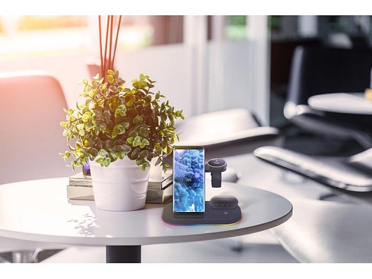 Nabíjecí stanice Qi YENKEE YAC 5310 BK 3v1 pro Samsung