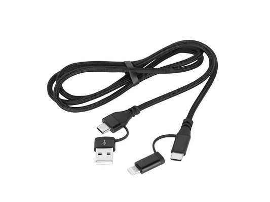Kabel CABLETECH KPO3943 USB A/C - USB-C/Lightning 1m Black