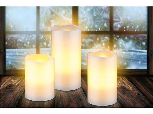 Vosková LED svíčka GOOBAY 74368 sada 3ks