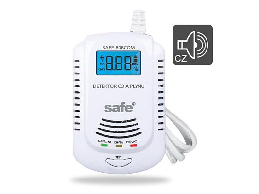 Detektor plynu SAFE 808COM oxid uhelnatý