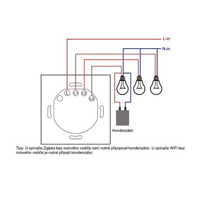 Smart vypínač osvětlení AVATTO LZTS02-EU-W2 ZigBee Tuya