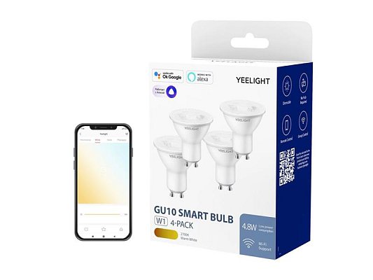 Smart LED žárovka GU10 4,8W YEELIGHT W1/4 pack WiFi sada 4ks