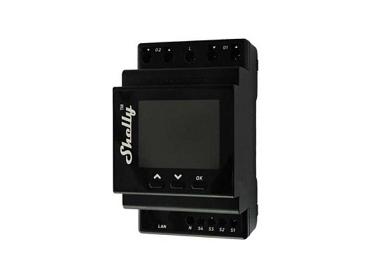 Ovladač na DIN lištu SHELLY PRO Dual Cover PM Wi-Fi