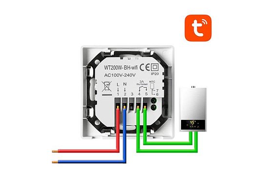 Smart termostat pro ohřev vody AVATTO WT200-BH-3A-W WiFi Tuya