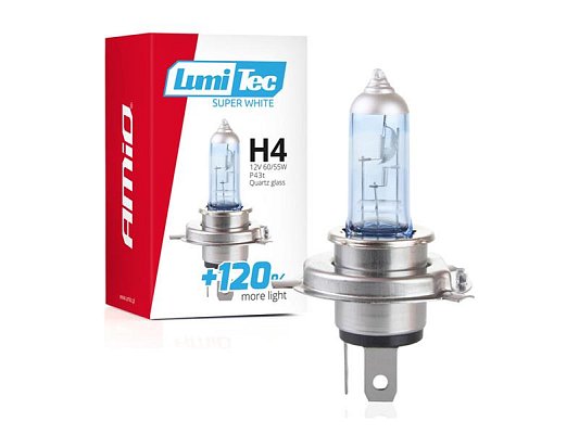 Autožárovka halogenová H4 12V 60/55W AMIO LumiTec SuperWhite