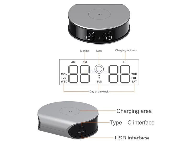 Skrytá IP kamera ve stolních hodinách CEL-TEC Base WR WiFi